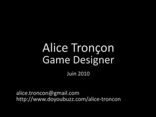 "Demoreel" de Game Design (Juin 2010)