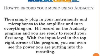 How to record your music using Audacity