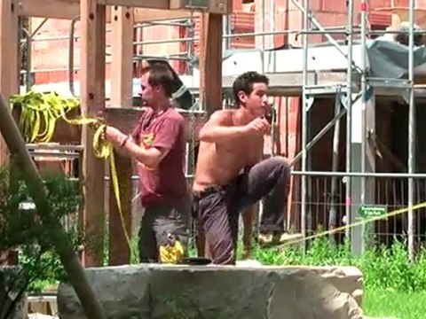 Gibbon Slacklines auf Terrafinanz Baustelle