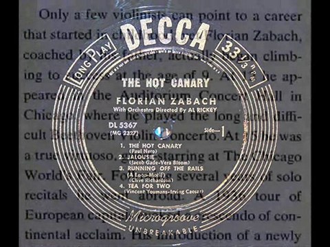 Florian Zabach: Jalousie (Gade / Bloom) - 1951, Decca