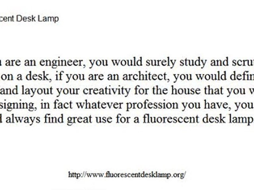 Fluorescent Desk Lamp