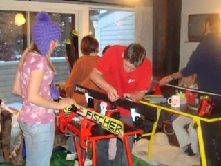 Ski junior Racing Ruby shows how she gets to the podium