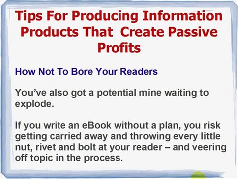 Producing Information Products That Create Passive Profits