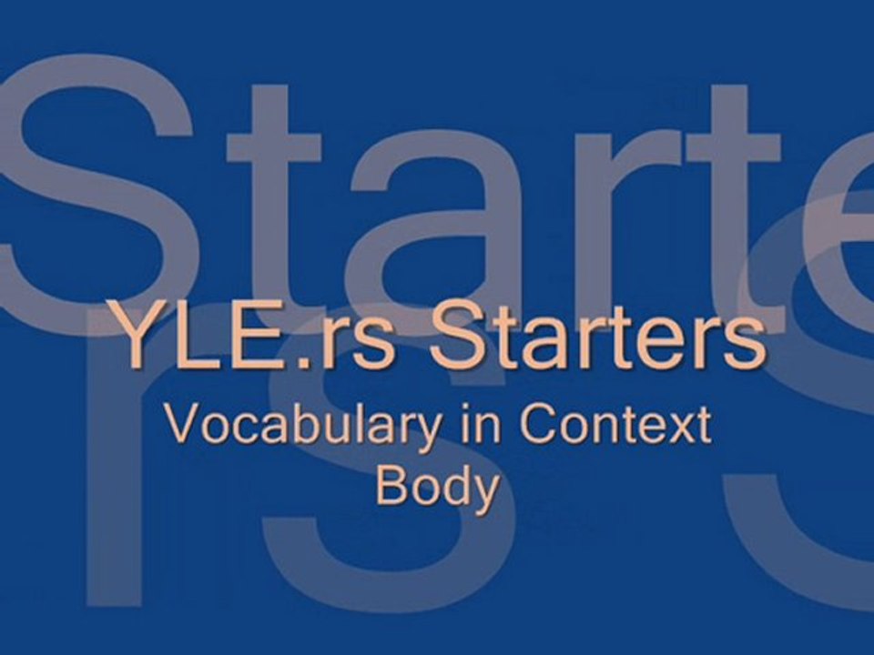 Young Learners Starters Body Vocabulary
