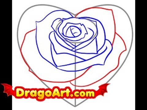 How to draw a pretty heart, step by step