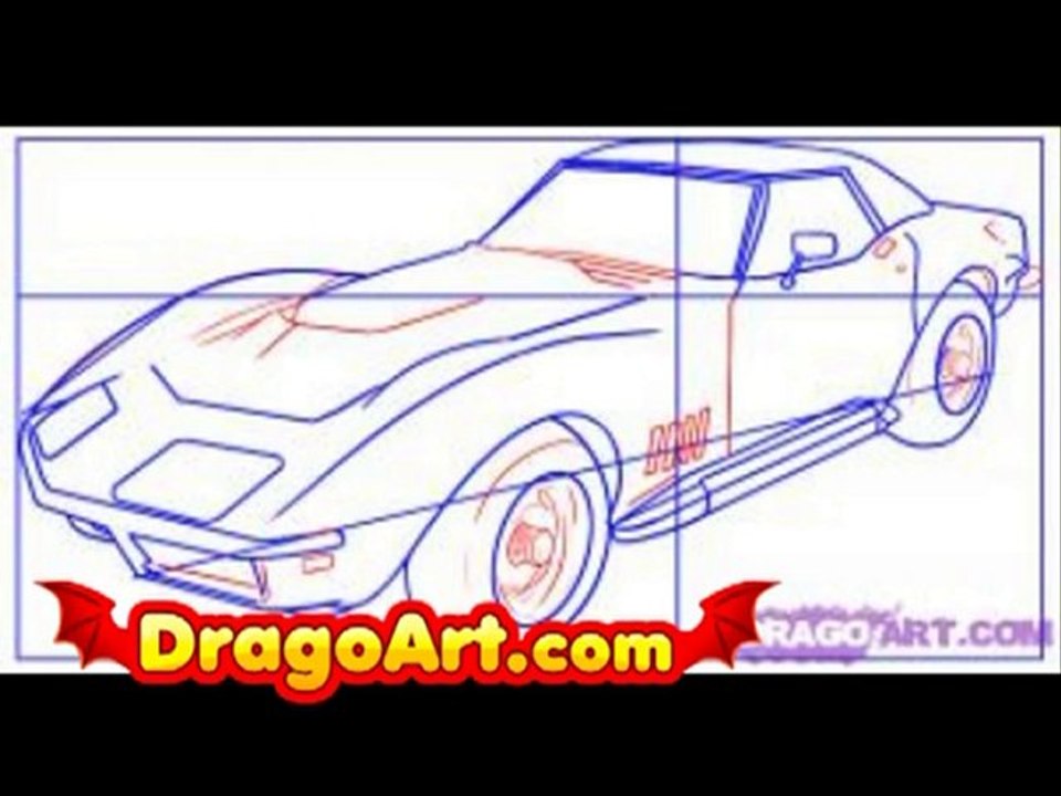 How to draw a corvette, step by step