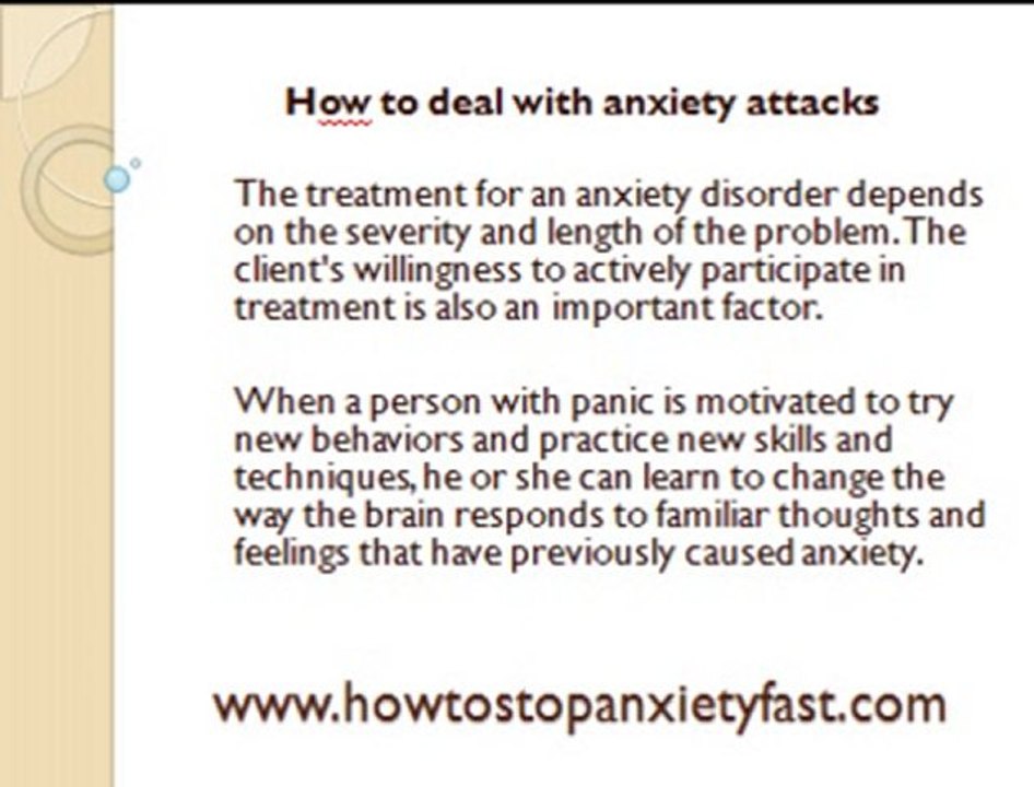 How to deal with anxiety attacks