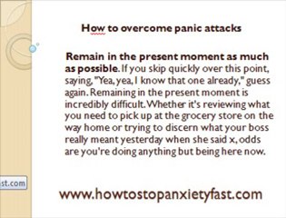 How to overcome panic attacks