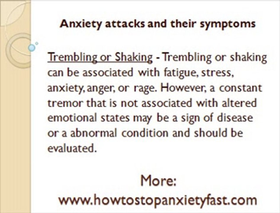 Anxiety attacks and their symptoms