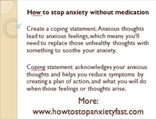 How to stop anxiety without medication