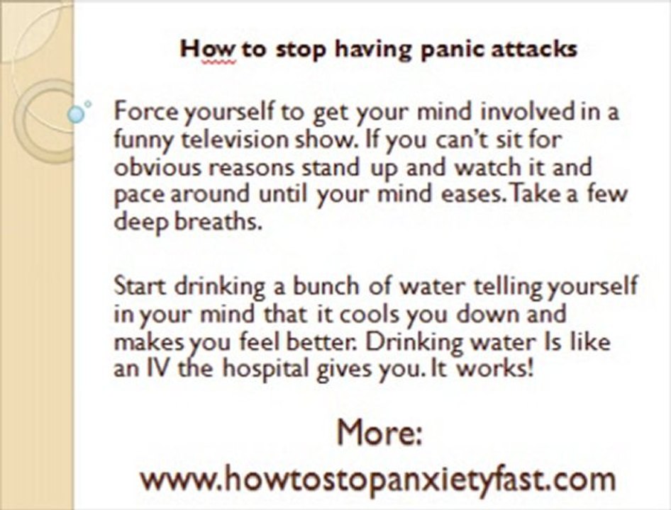How to stop having panic attacks