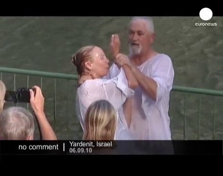 Christian pilgrims baptised in Israel - no comment