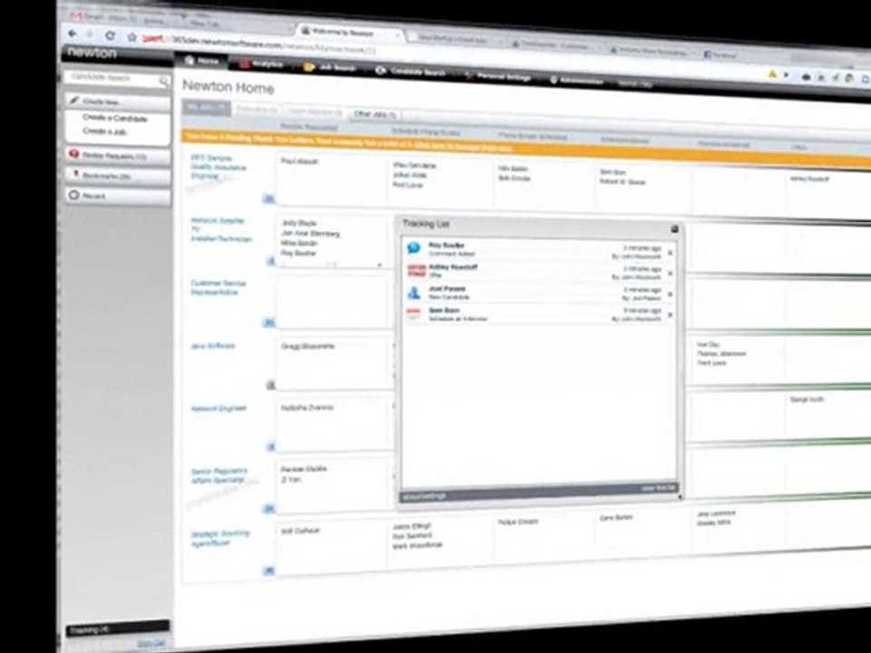 Newton Real-time Recruiting Feed