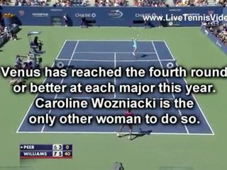 Venus overcomes Peer, heads to 10th US Open quarterfinal