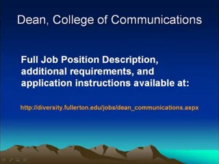 Dean - Cal State University - Fullerton California