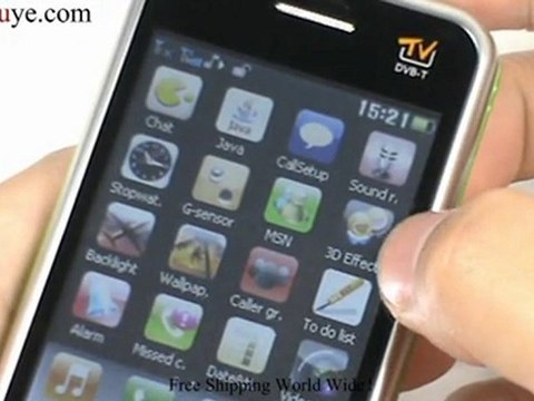 D998 Quad Band Dual SIM DVB-T TV Phone Black with Java ...