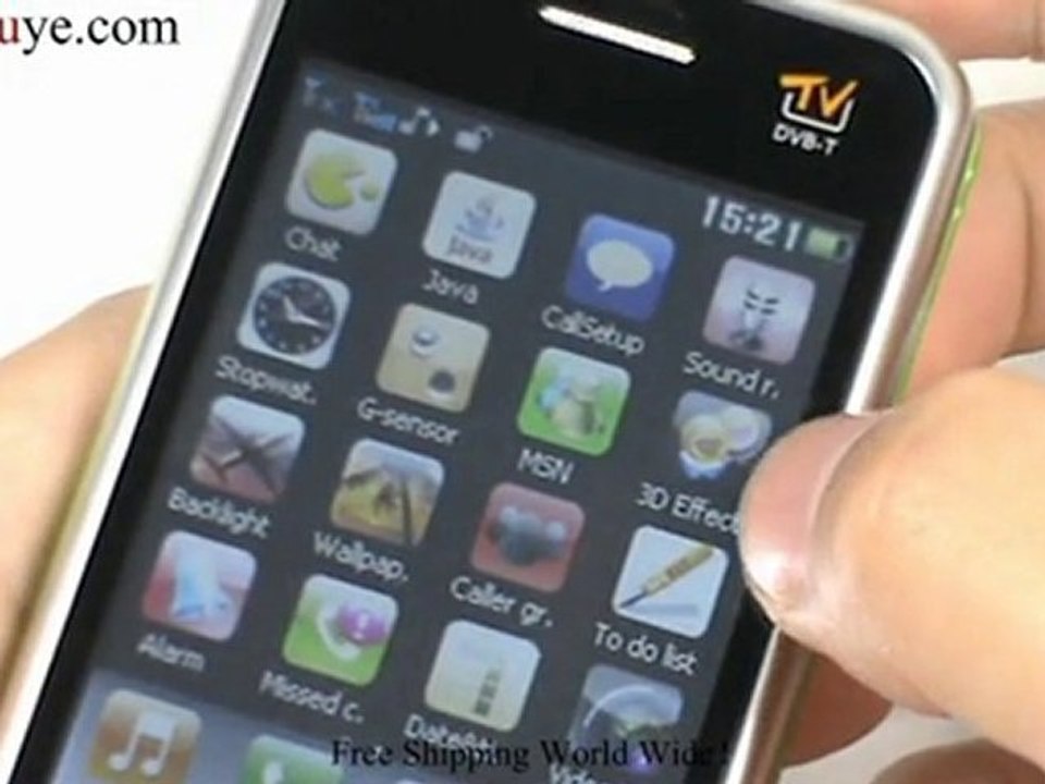 D998 Quad Band Dual SIM DVB-T TV Phone Black with Java  ...