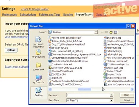 Backup your Google Reader blogs