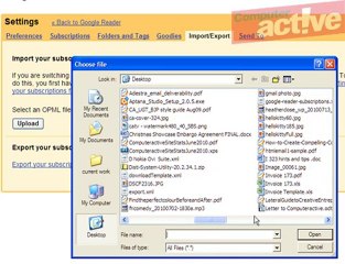 Backup your Google Reader blogs