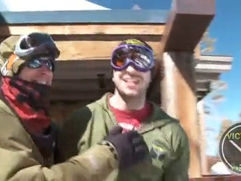 Victory Poker Pros snowboarding in Northstar