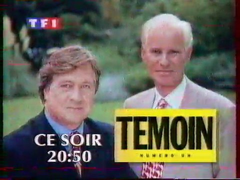 Bande Annonce De L'emission Temoin Numero Un 1994 TF1