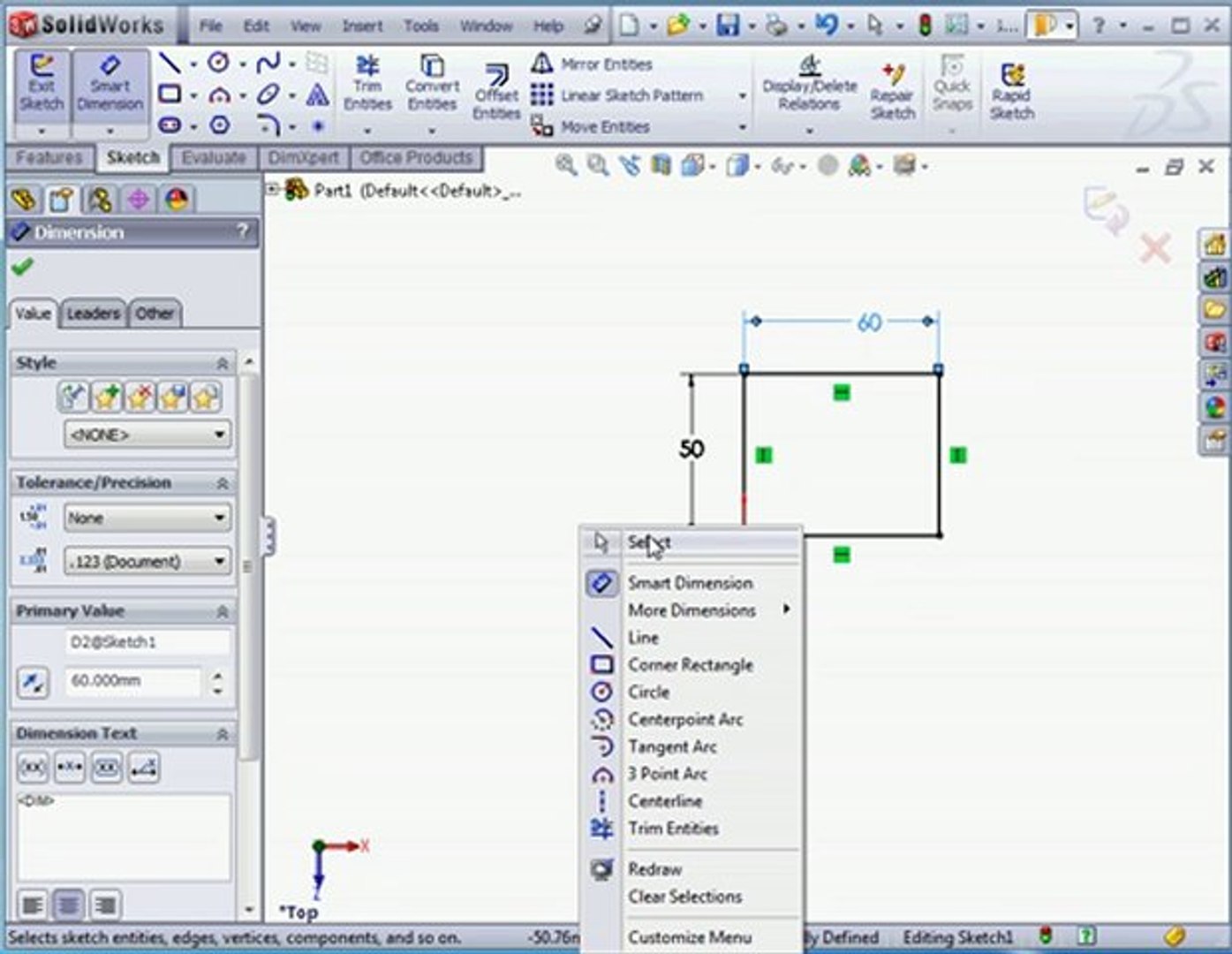 solidworks 2011 tutorials: Dimensions