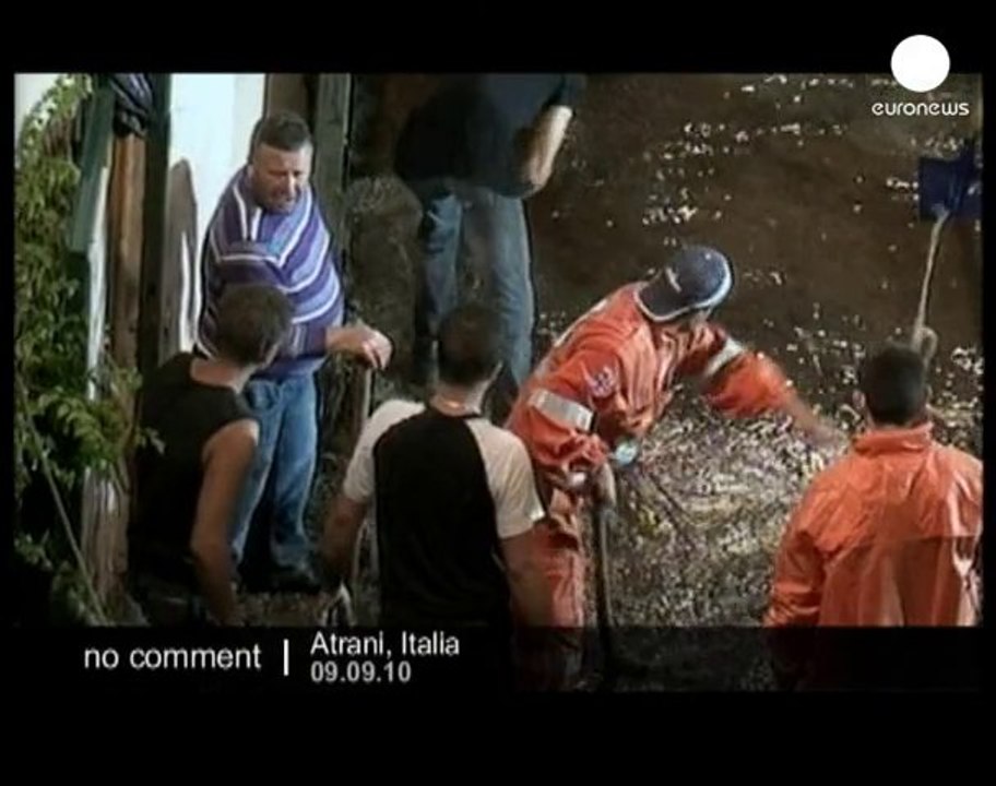 Mudslide hits village on Italy's Amalfi Coast - no comment