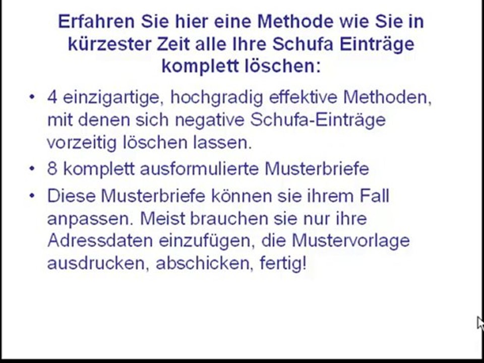 Schufa Eintrag löschen lassen.