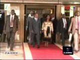 Le couple présidentiel regagne brazzaville