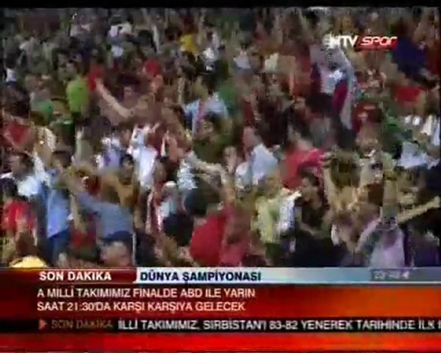 İşte o tarihi an TÜRKİYE:83 SIRBİSTAN:82 www.selcukhaber.com