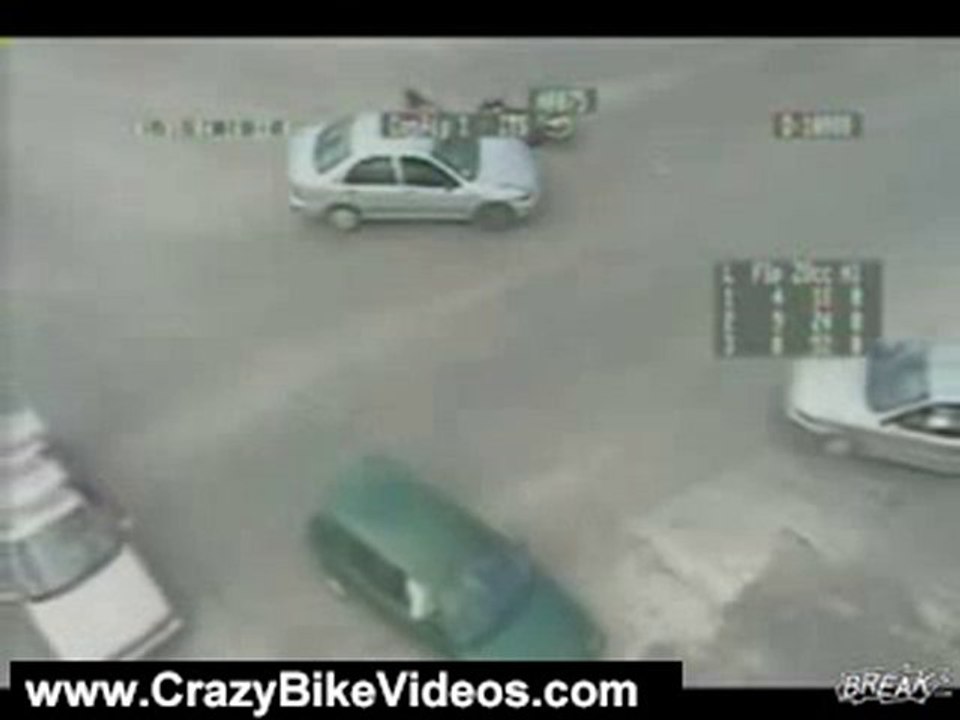 Crazy Bike Videos: Biker Slams Into Car At Intersection