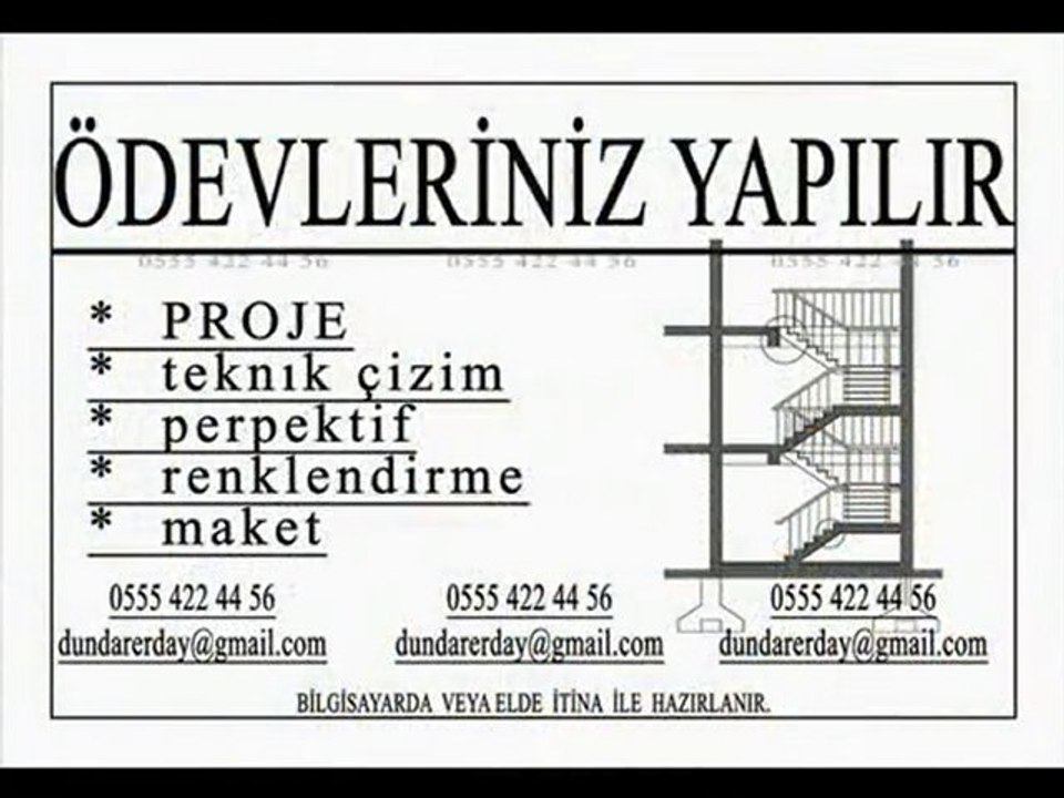 ÖDEVLERINIZ YAPILIR maket,proje,teknik resim,perspektif,auto