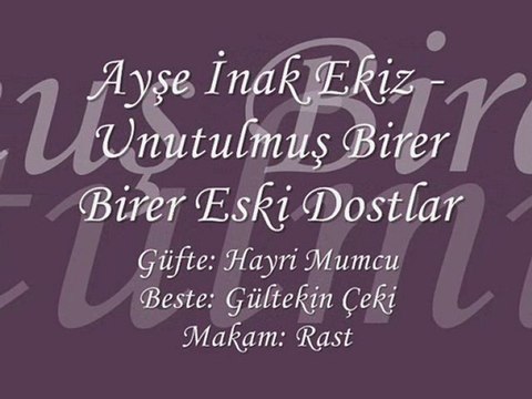 Ayşe İnak Ekiz-Unutulmuş Birer Birer Eski Dostlar
