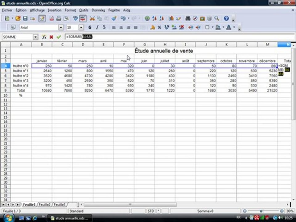 Tableur 2.3 "Somme automatique"