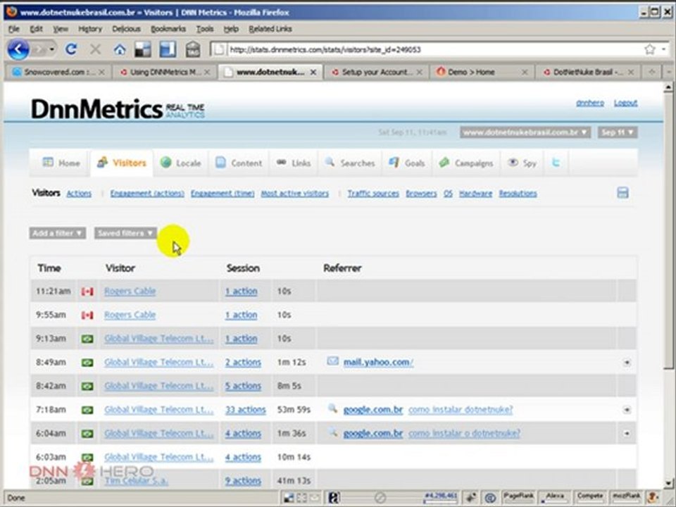 DotNetNuke Tutorial, Site Analytics with DNNMetrics module