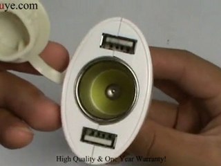 Dual USB Car Charger White with Socket for 3GS   $ 5.21