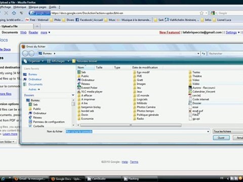 Tutoriel, comment envoyer des fichiers sur google docs