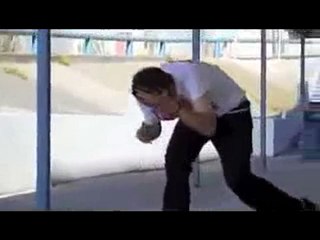 Skateboard en pleine face