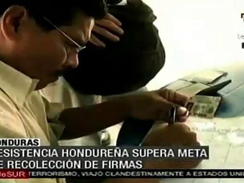 Resistencia hondureña supera meta de recolección de firmas