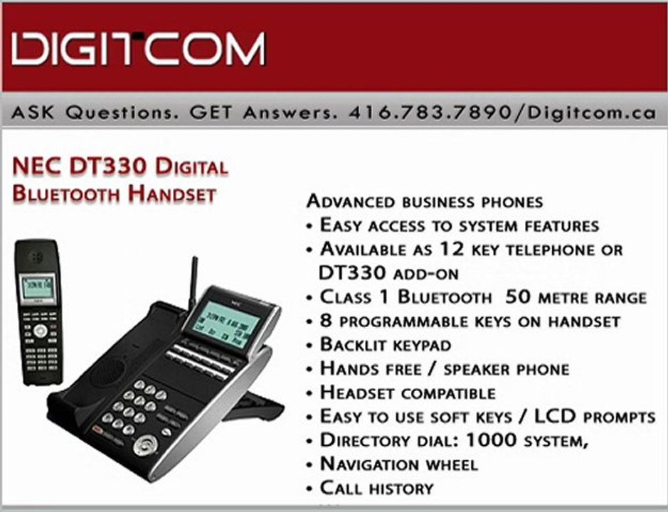 NEC DT330 Digital Bluetooth Handset (Business video