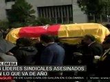 Asesinados 36 líderes sindicales en Colombia en lo que va d