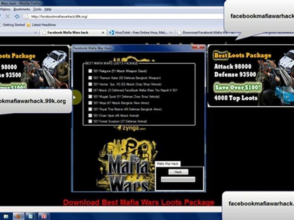 NEWEST Mafia Wars Secret Cheat Facebook Dont Miss hack