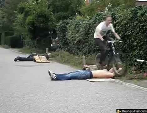 Cascade ratée à vélo