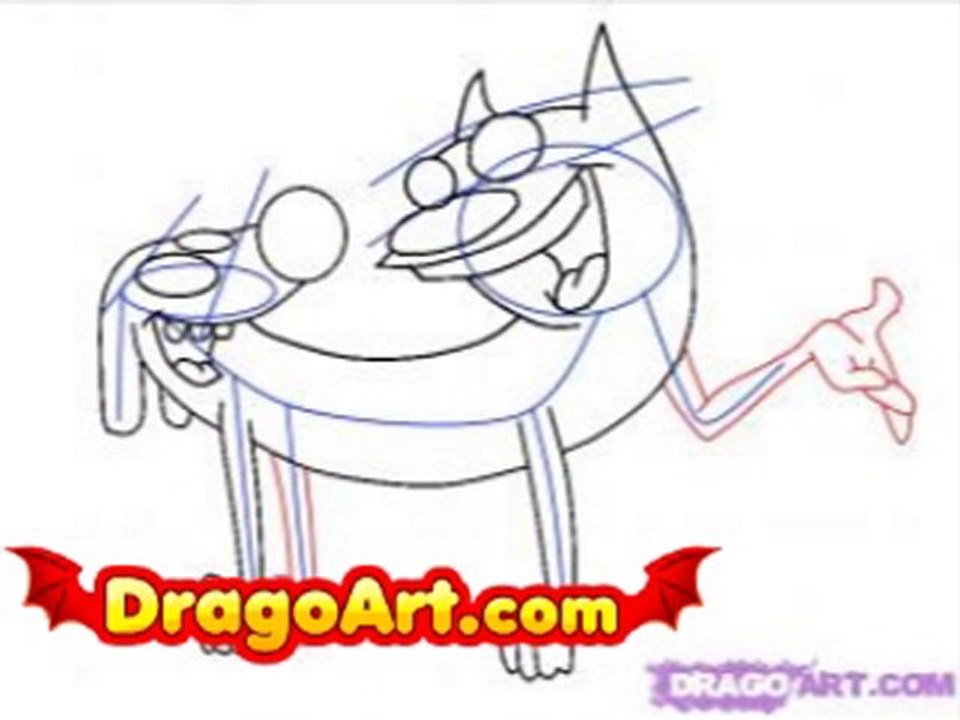 How to draw Catdog, step by step
