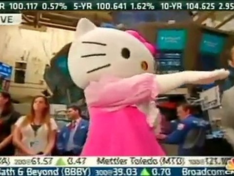 Hello Kitty On Wall Street Ringing The Closing Bell At NYSE