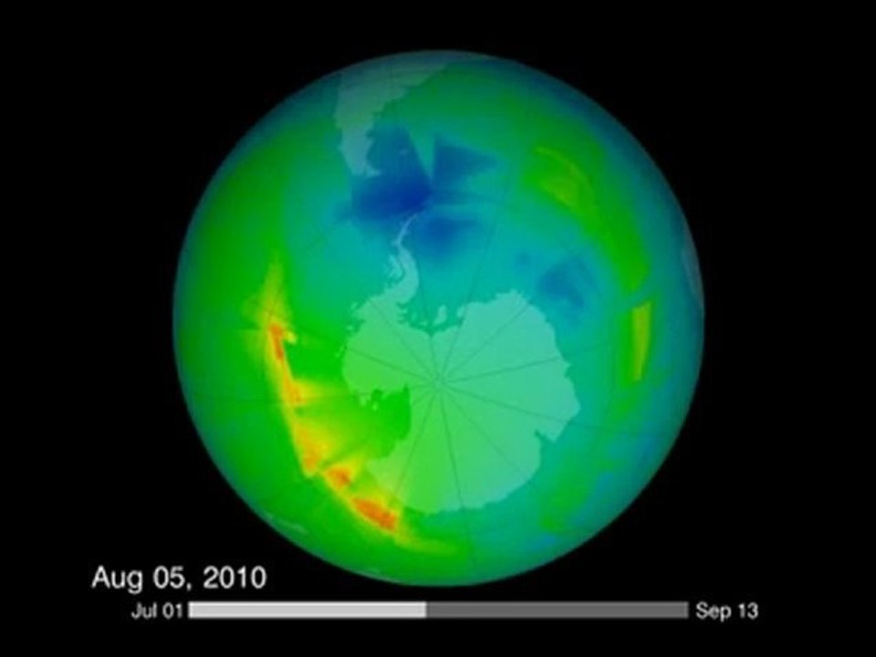 Trou de la couche d'ozone du 1er juillet au 13 sept.2010