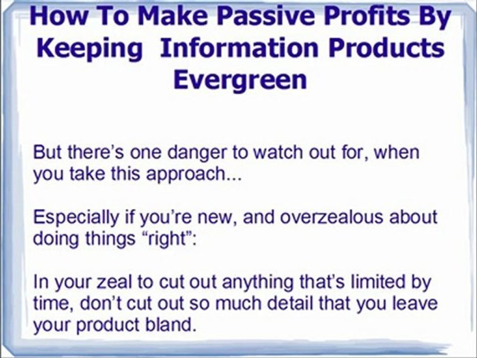 How To Make Passive Profits