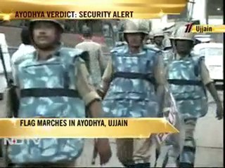 Flag marches in Ayodhya, Ujjain ahead of Babri verdict