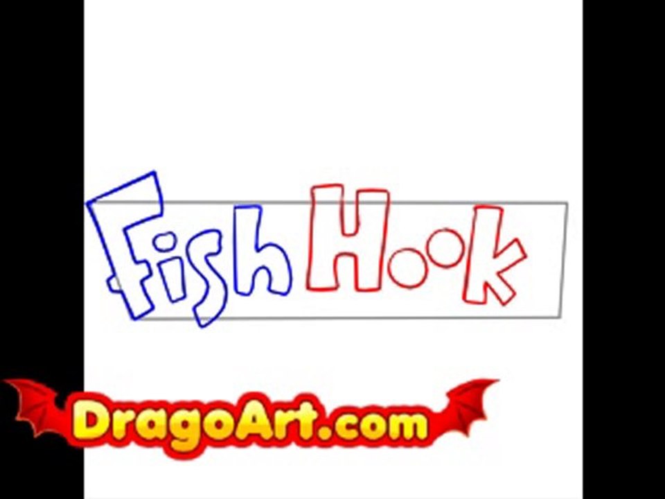 How to draw Fish Hooks, step by step