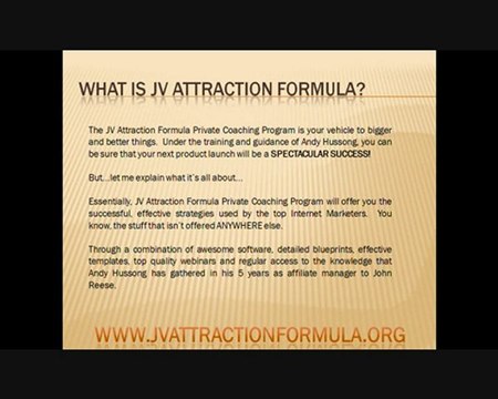 JV Attraction Formula Review And More About Andy Hussong
